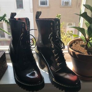 Burgundy Dr. Martens.